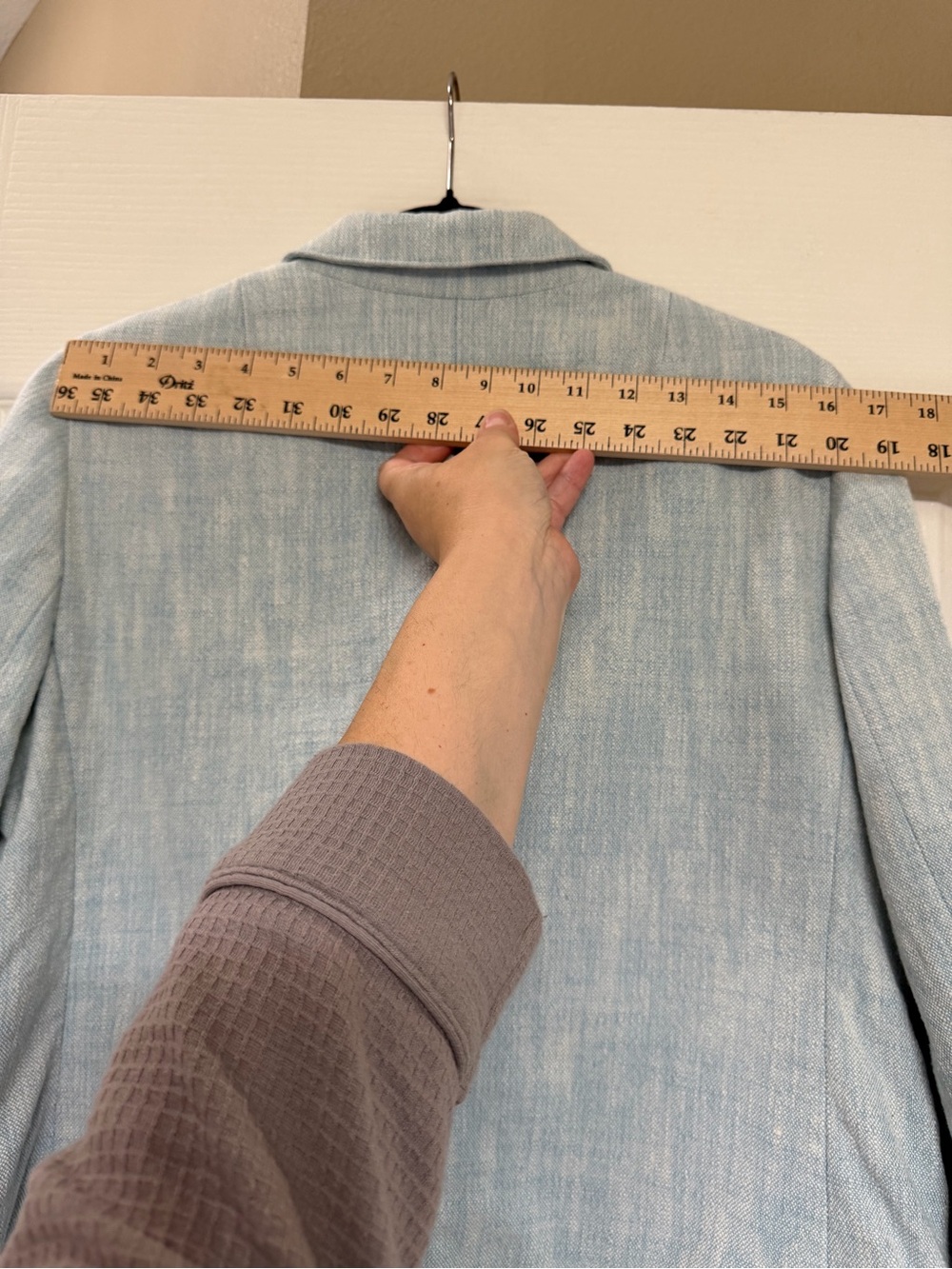 Akris Punto Blue Linen Blend Tailored Blazer Jacket Cream Buttons Designer 14 - Picture 10 of 12